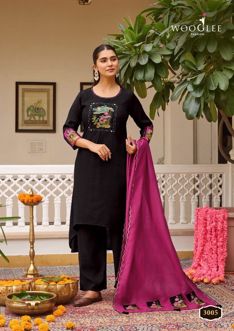 Utsavi By Wooglee Viscose Weaving Kurti With Bottom Dupatta 